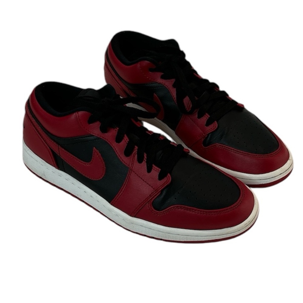 Nike Jordan 1 Low Reverse Bred Sneaker Shoes Red & Black Men’s Size 9.5